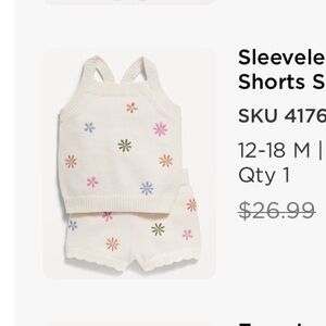 Sleeveless Sweater-Knit Tank and Shorts Set for Baby